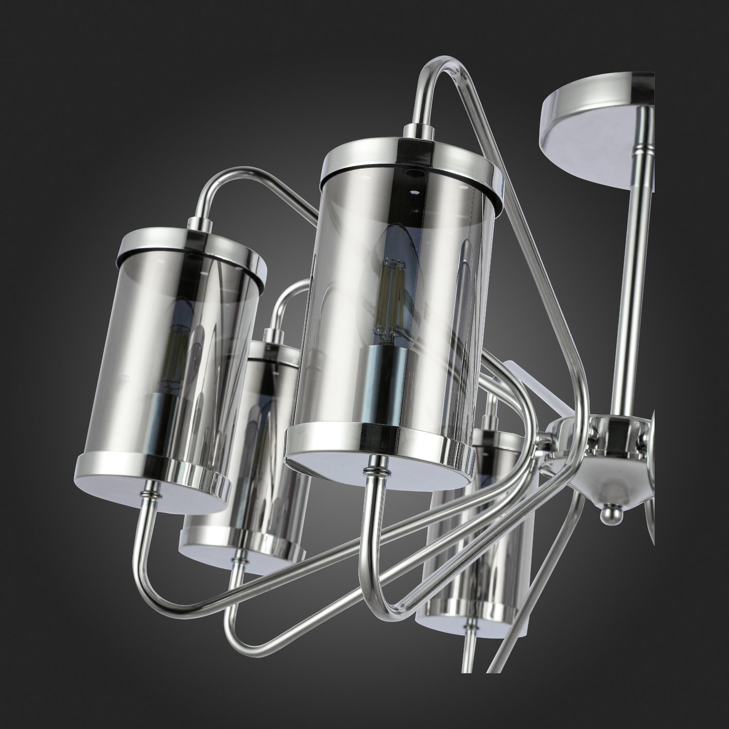 картинка SLE102302-08 Светильник потолочный Хром/Дымчатый E14 8*40W