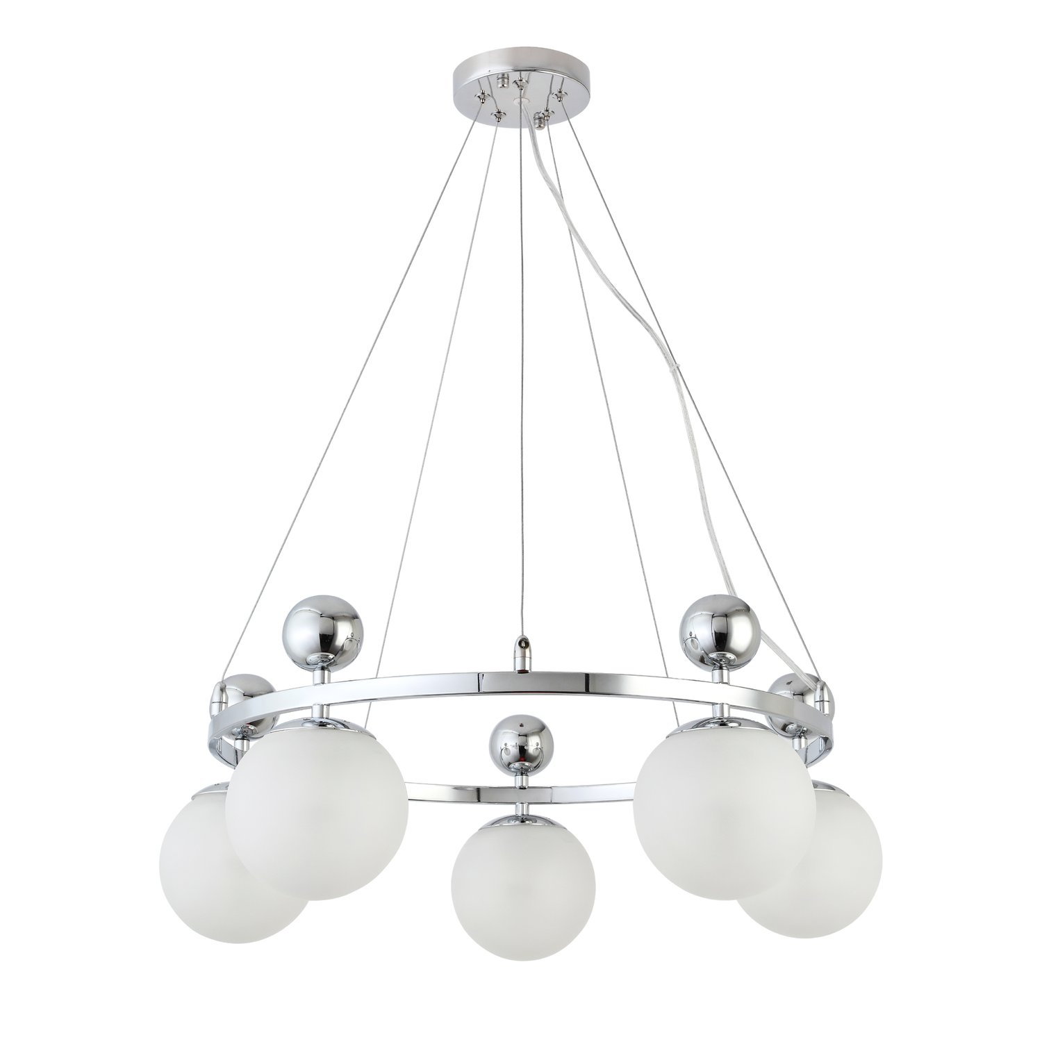 картинка SLE106103-05 Светильник подвесной Хром/Белый E27 5*60W