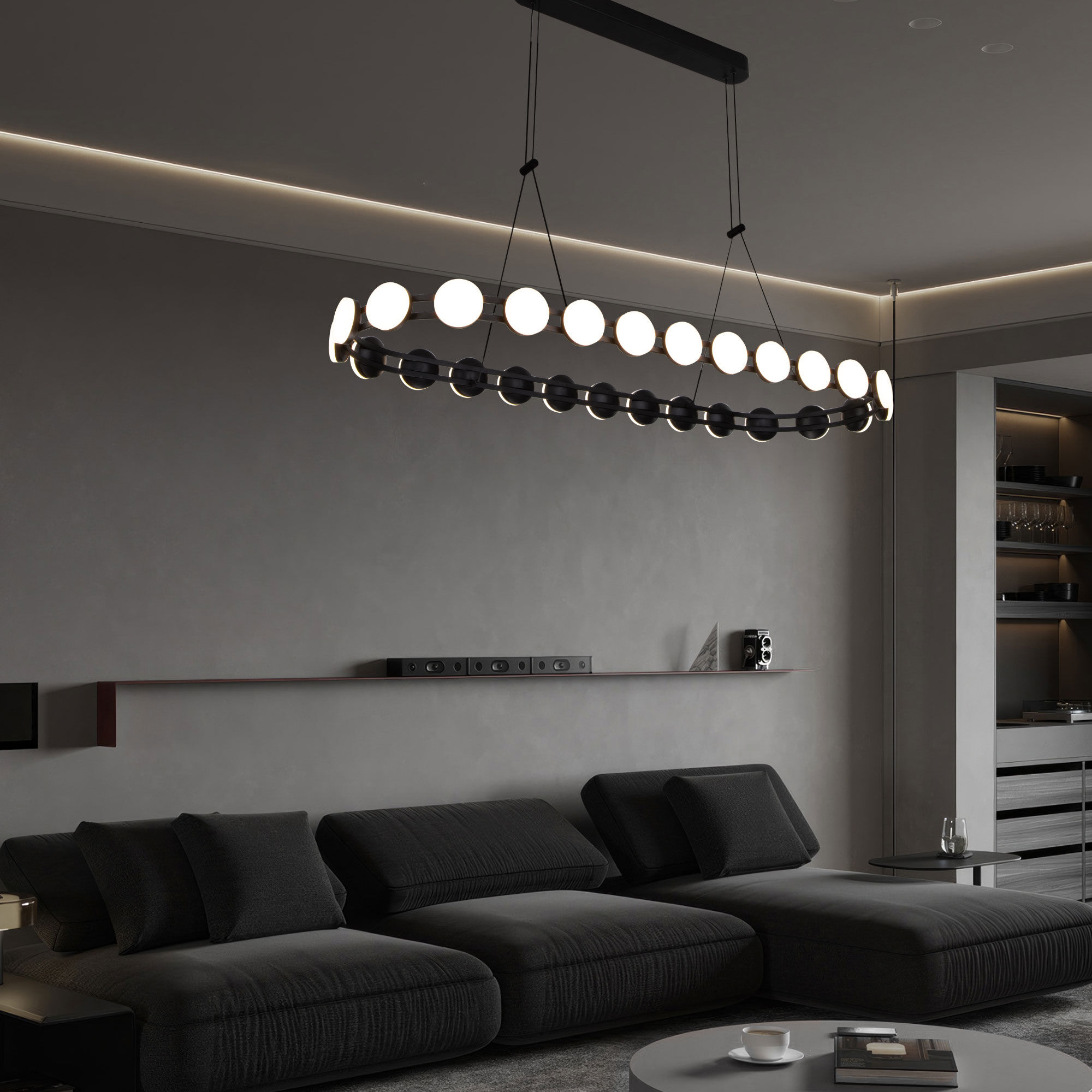 картинка Подвесной светодиодный светильник 90332/26 черный