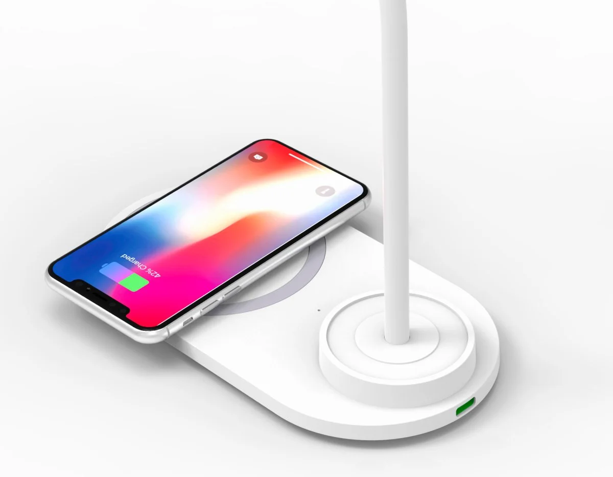 картинка Светодиодная настольная лампа с беспроводной зарядкой DE588