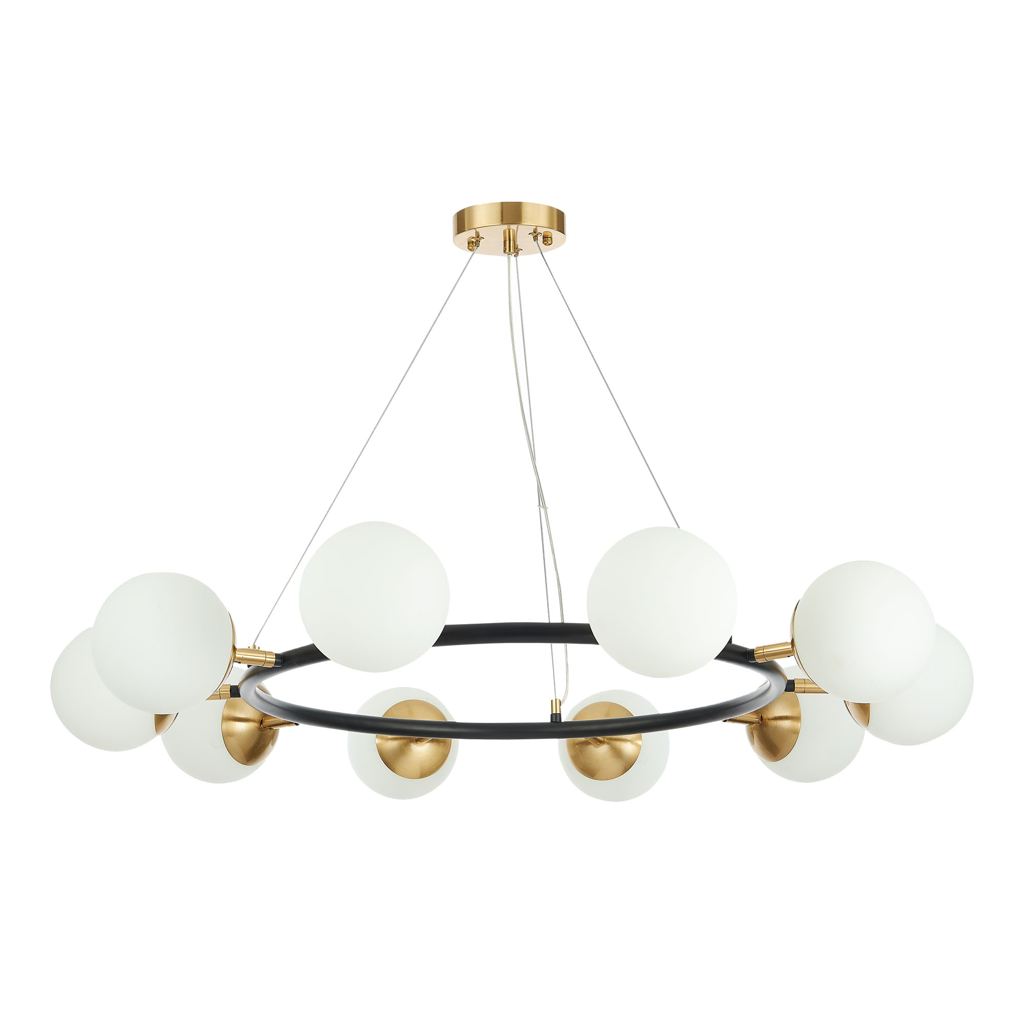 картинка SLE220403-10 Светильник подвесной Черный, Латунь/Белый E27 10*60W