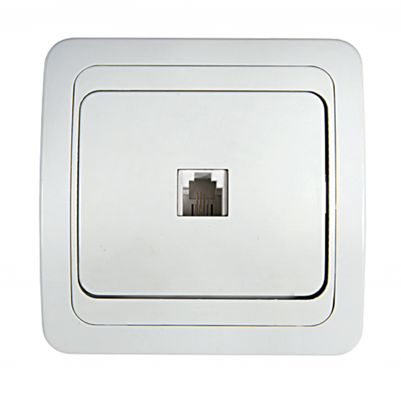 картинка Розетка телефонная CLASSICO белая 2034 IN HOME