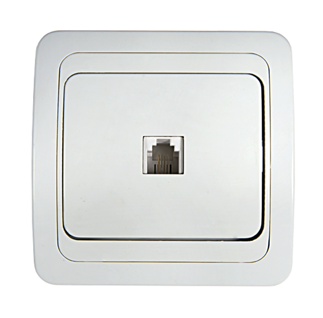 картинка Розетка телефонная CLASSICO белая 2034 IN HOME