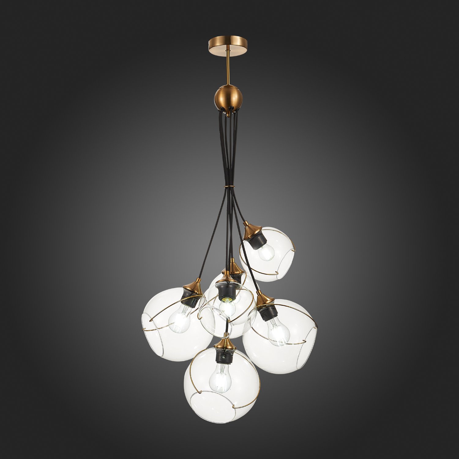 картинка SLE103103-06 Светильник подвесной Золотистый/Прозрачный E27 6*60W