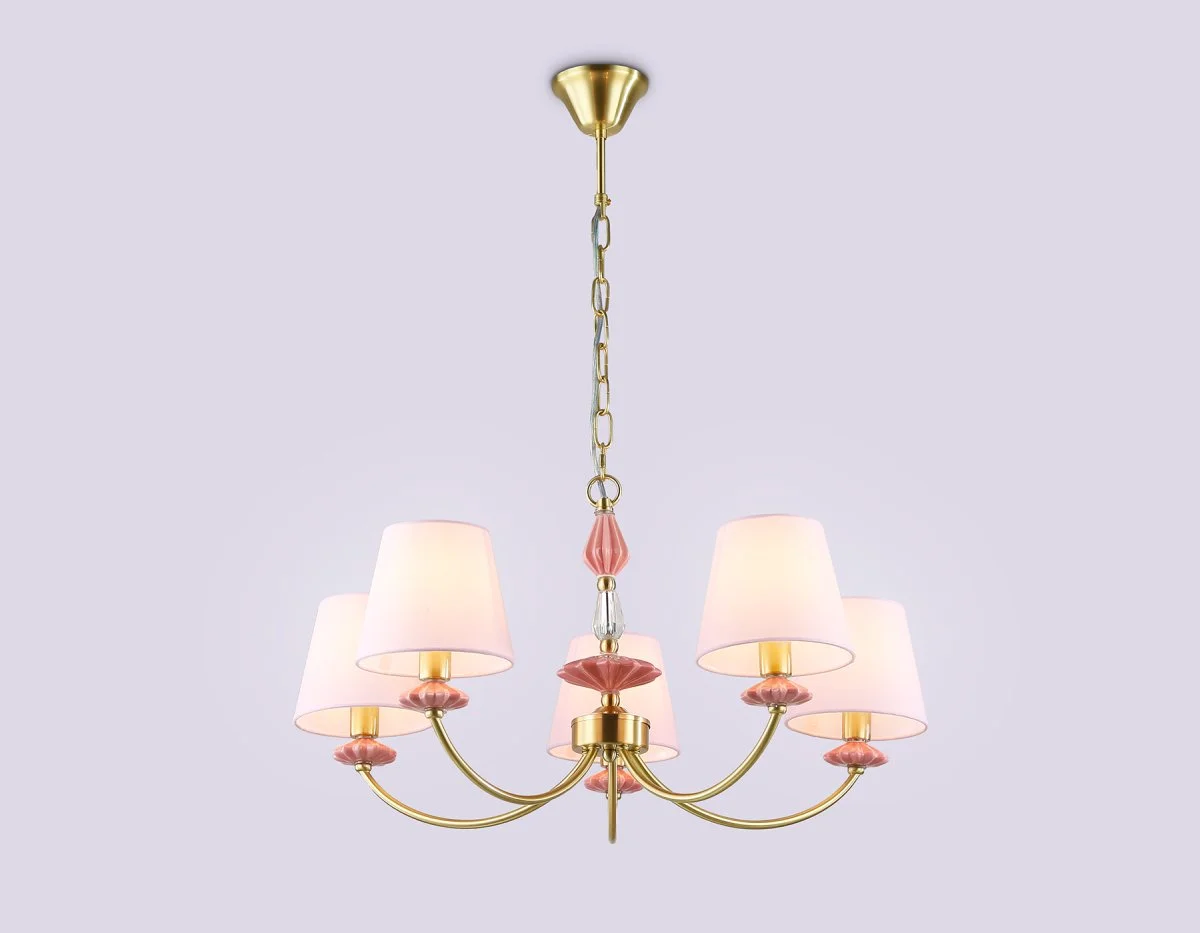 картинка Подвесная люстра с абажуром и декором из керамики LH75024