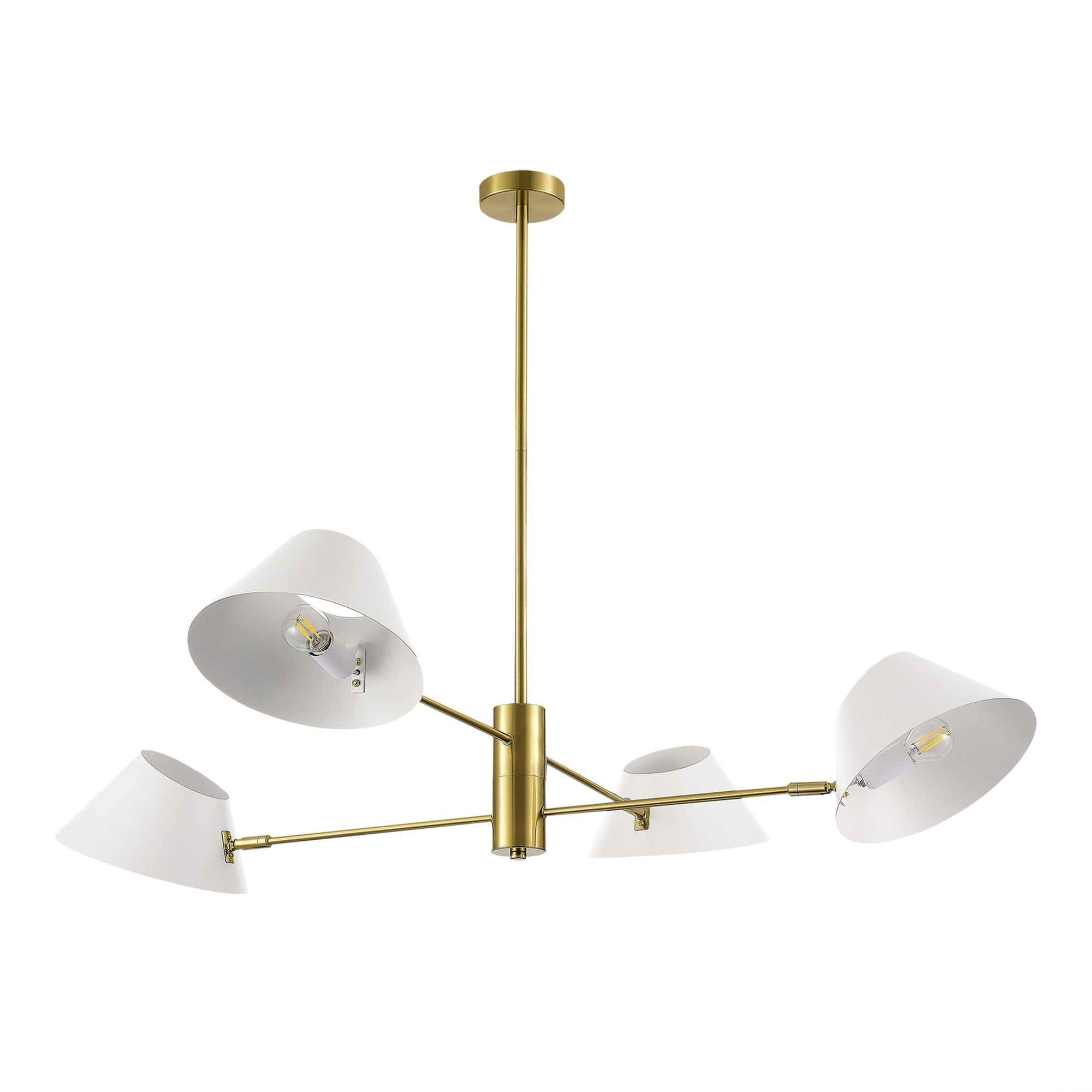 картинка SLE1253-353-04 Светильник подвесной Латунь/Белый E14 4*60W