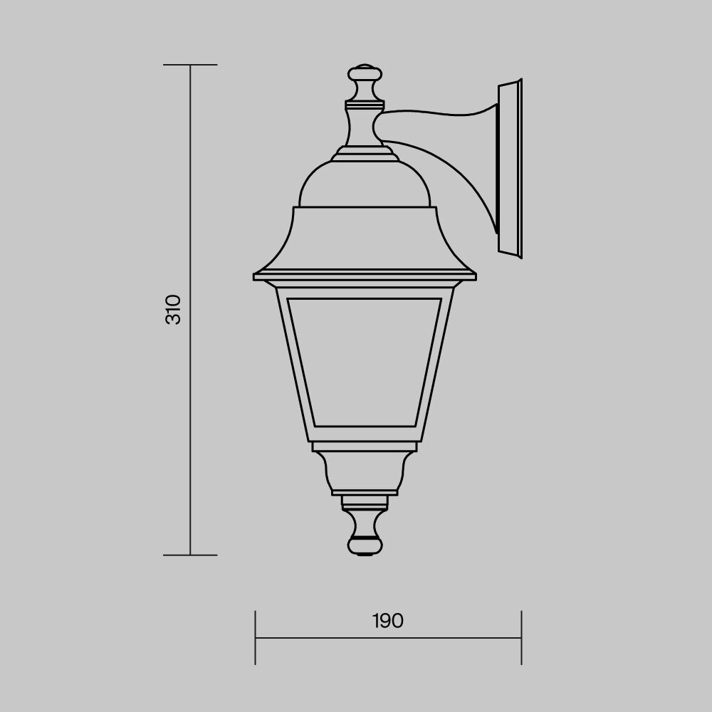 картинка Настенный светильник (бра) Outdoor O003WL-01B