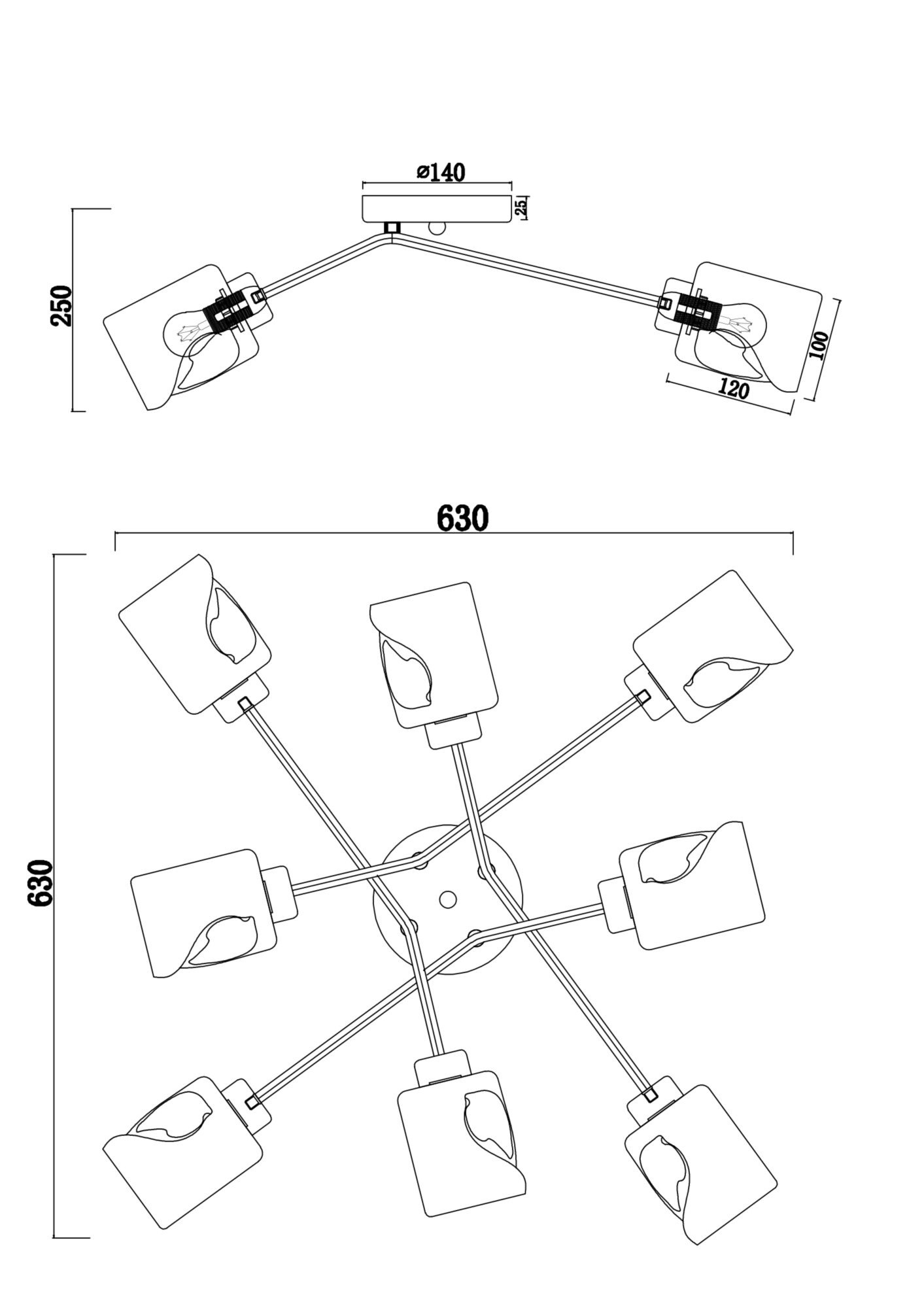 картинка Потолочный светильник Freya FR5095CL-08G