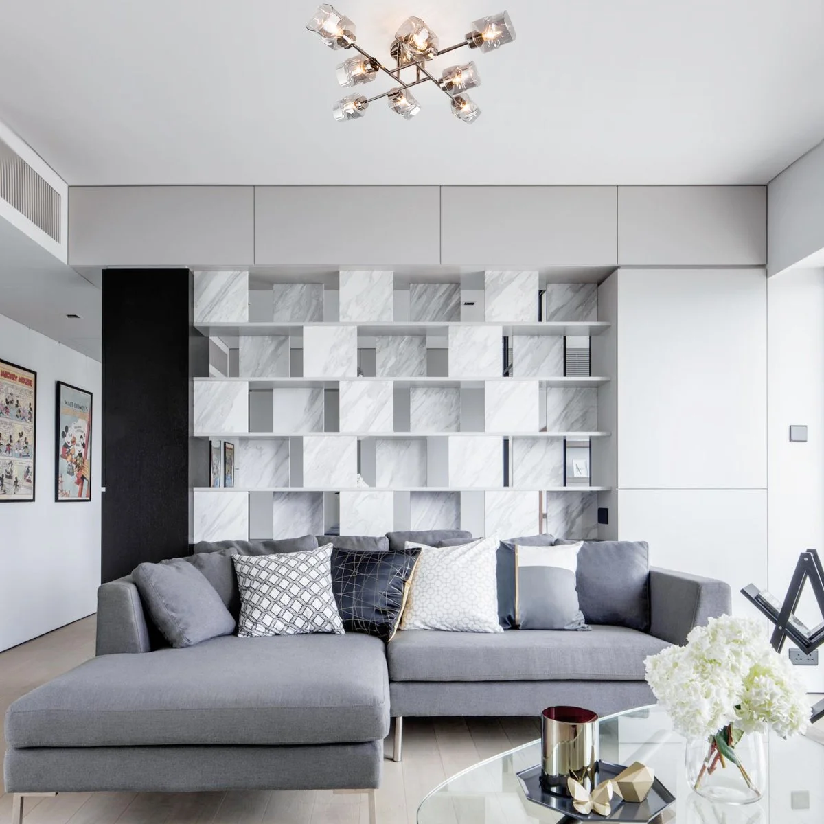 картинка Потолочная люстра со стеклянными плафонами 30165/8 черный жемчуг