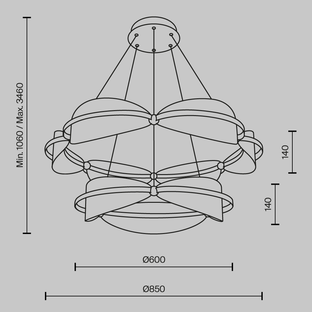 картинка Подвесной светильник Maytoni MOD281PL-L80BS3K