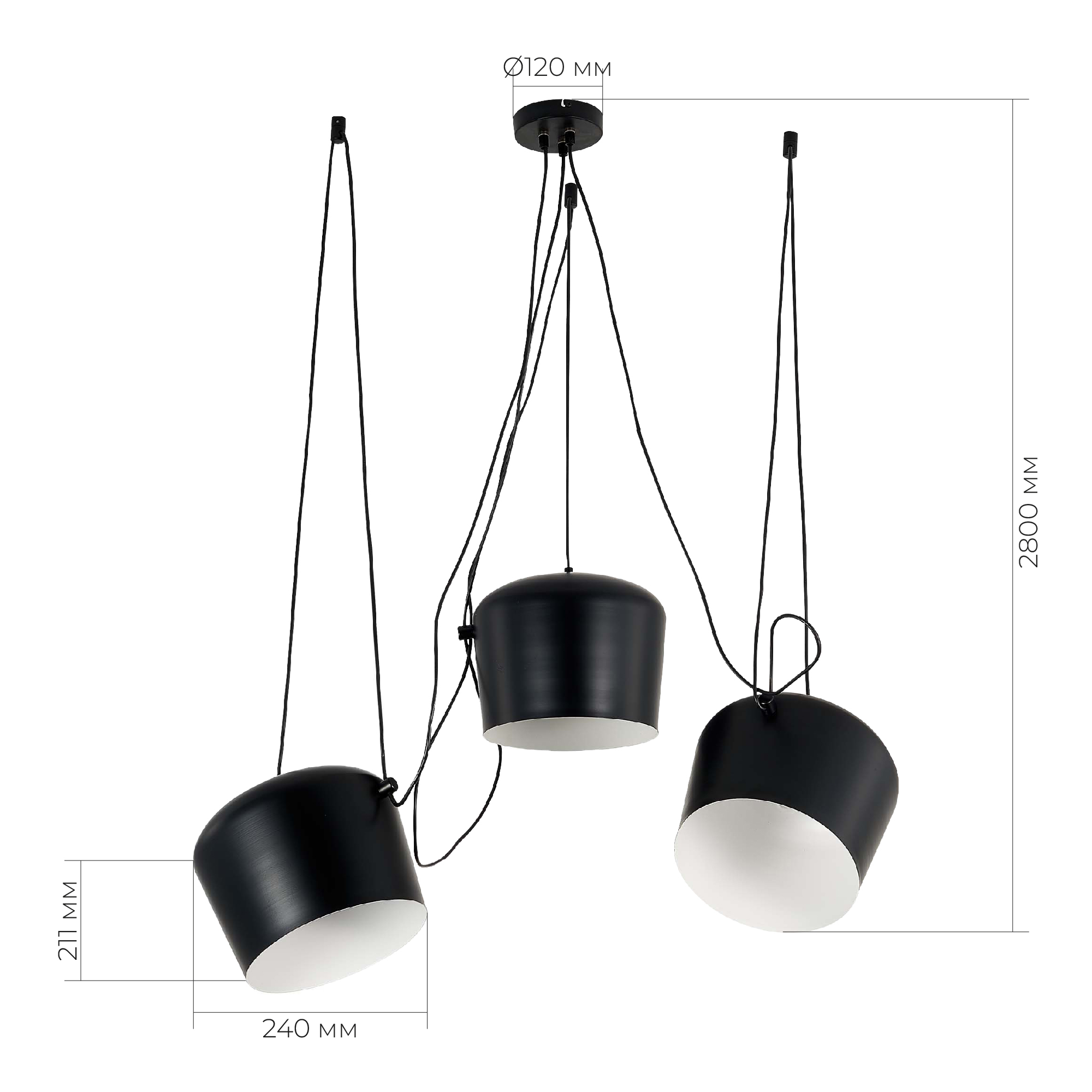 картинка SLE120643-03.1 Светильник подвесной Черный/Черный E27 3*40W