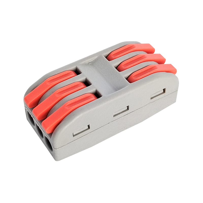 картинка Клемма проходная КП 222-2413 с рычагами 3 полюса 0.08-2.5/4мм2 (10шт./уп.) IN HOME