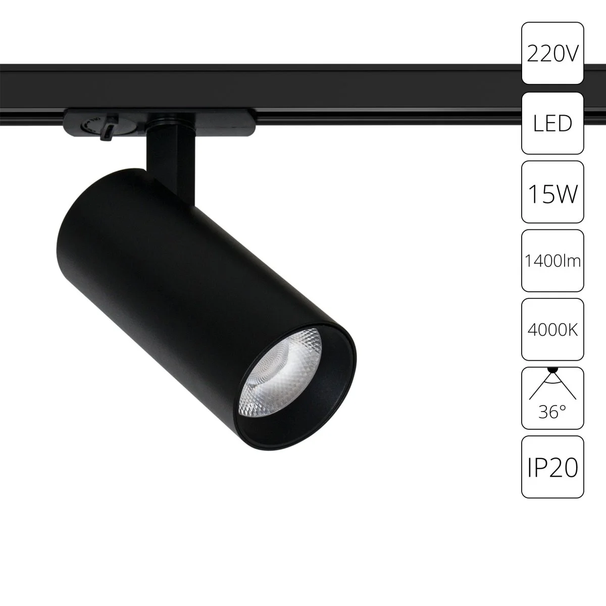 картинка Трековый светильник Arte Lamp BENE A1946PL-1BK