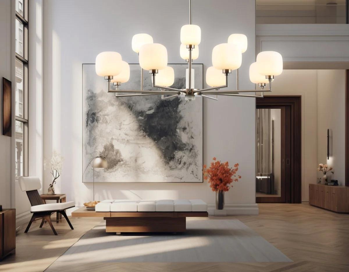 картинка Люстра на штанге с мрамором LH53005