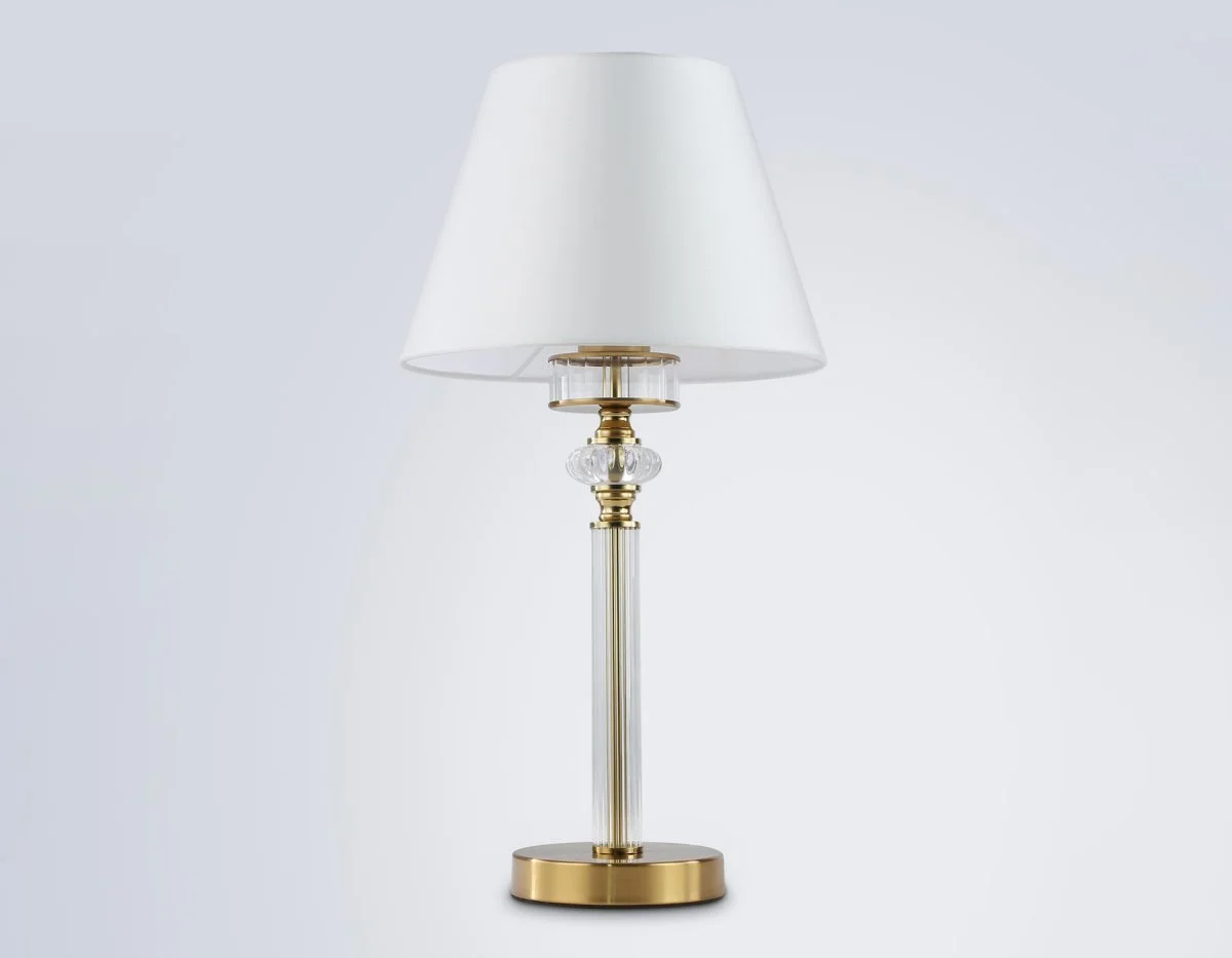 картинка Настольная лампа с абажуром и хрусталем LH71027