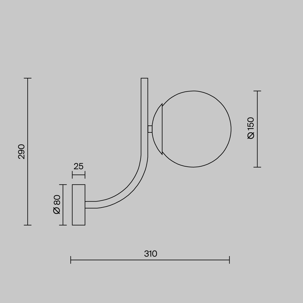 картинка Настенный светильник (бра) Maytoni MOD109WL-01BS
