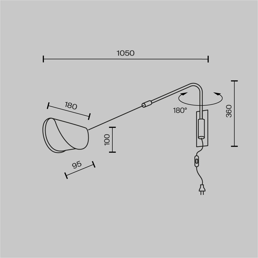картинка Настенный светильник (бра) Maytoni MOD126WL-01B1