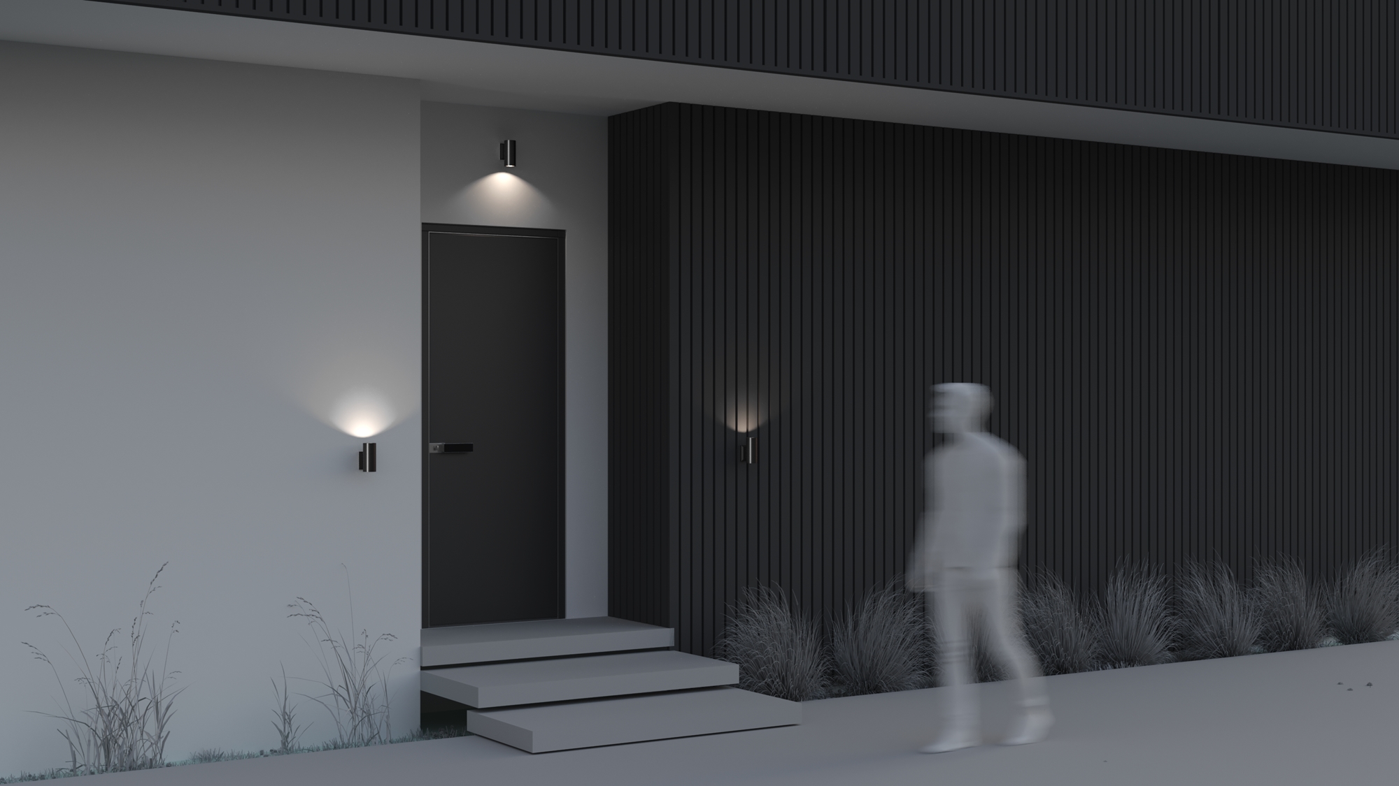 картинка Настенный светильник (бра) Outdoor O574WL-01B