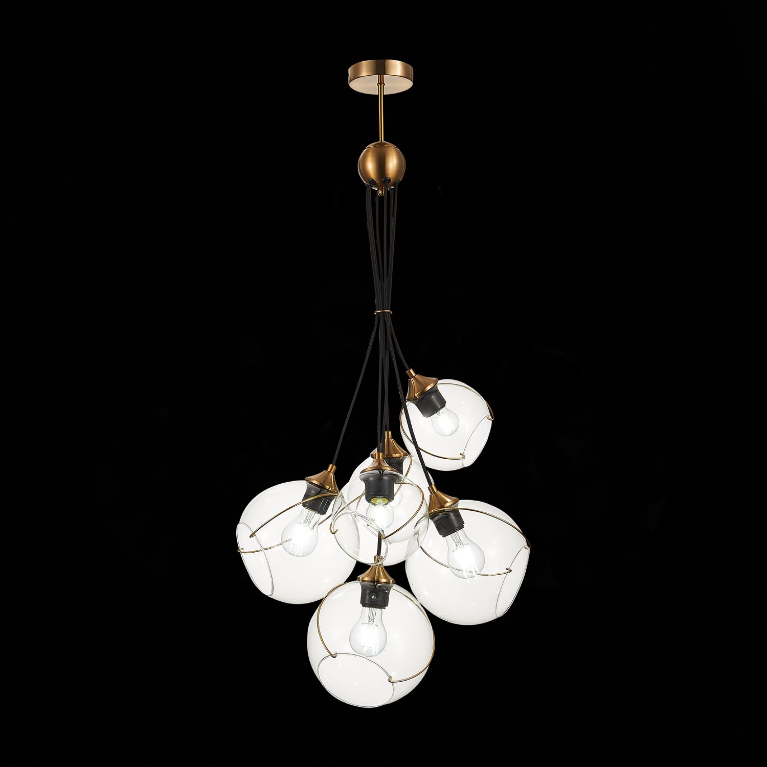 картинка SLE103103-06 Светильник подвесной Золотистый/Прозрачный E27 6*60W