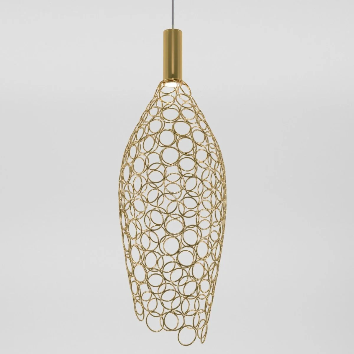 картинка Подвесной светодиодный светильник с металлическим плафоном 90380/1 золото