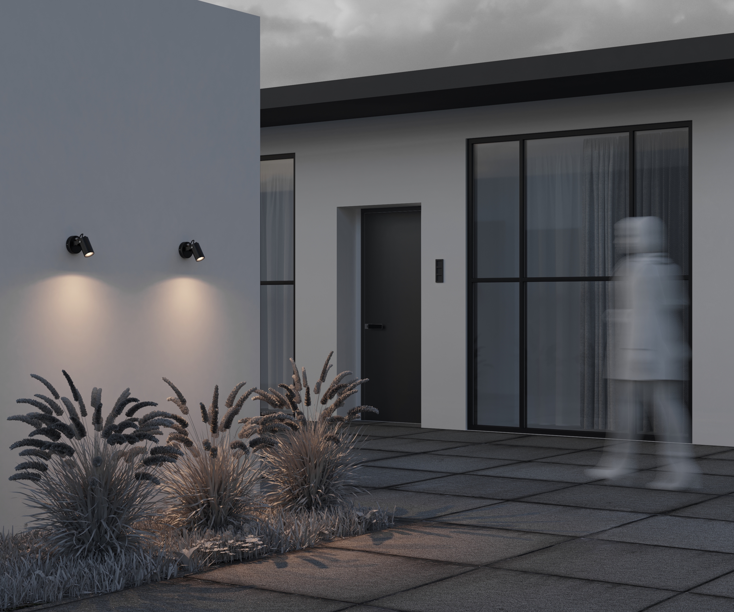 картинка Настенный светильник (бра) Outdoor O025WL-01B