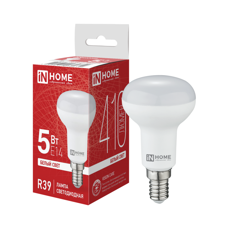 картинка Лампа светодиодная LED-R39-VC 5Вт 230В Е14 4000К 410Лм IN HOME