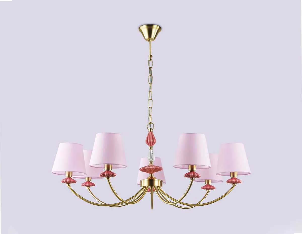 картинка Подвесная люстра с абажуром и декором из керамики LH75025