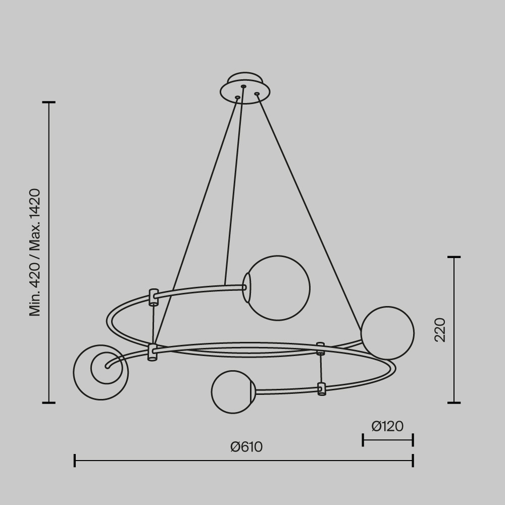 картинка Подвесной светильник Maytoni MOD317PL-04B