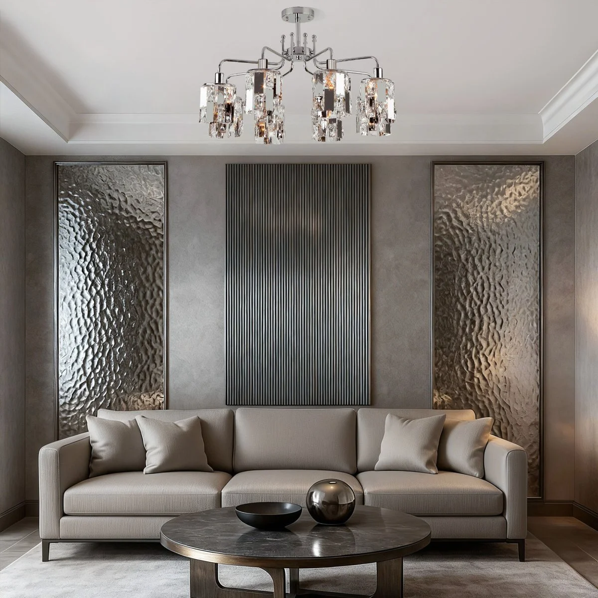 картинка Потолочная люстра с хрусталем 10101/8 хром/прозрачный хрусталь Strotskis