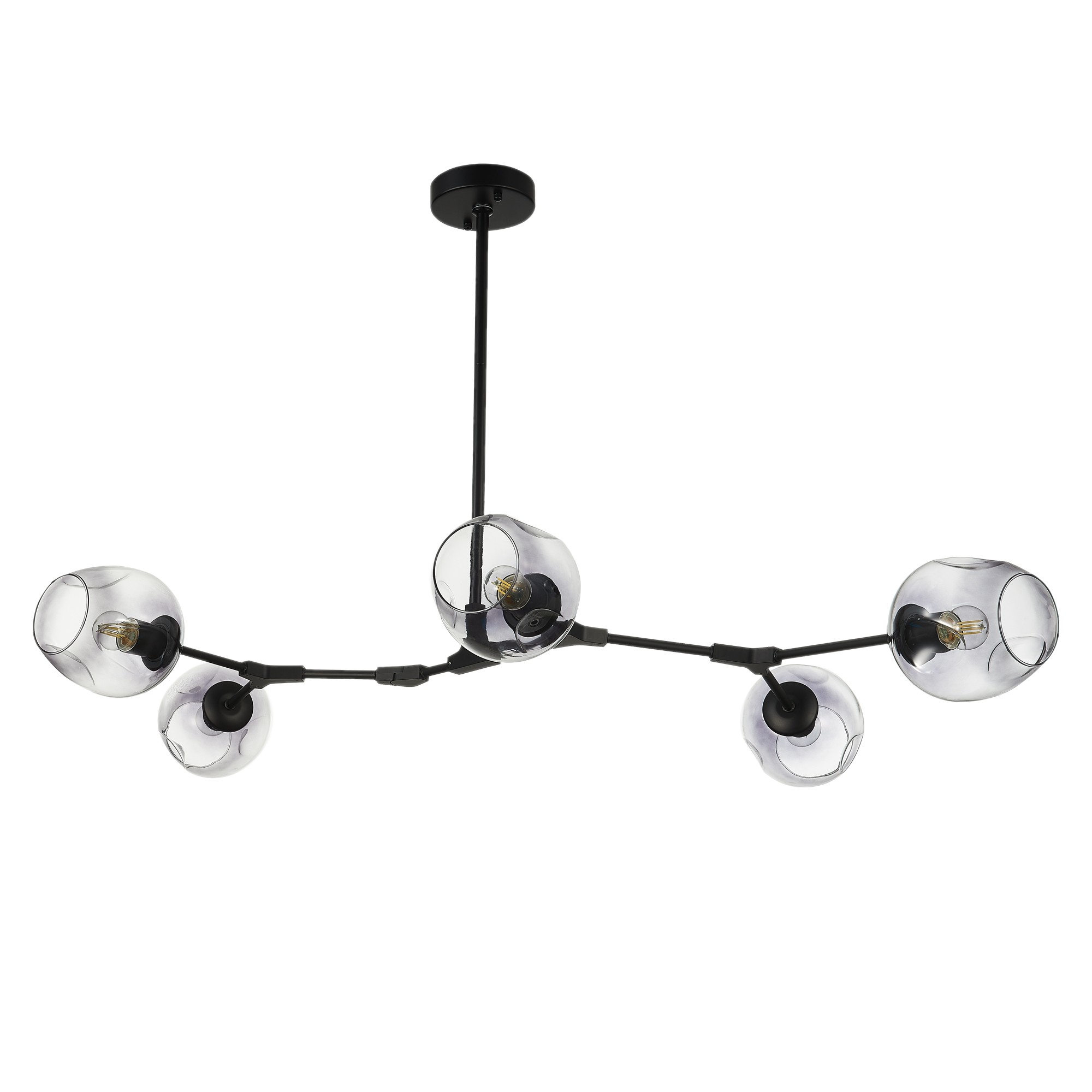 картинка SLE154843-05 Светильник подвесной Черный/Дымчатый E27 5*40W