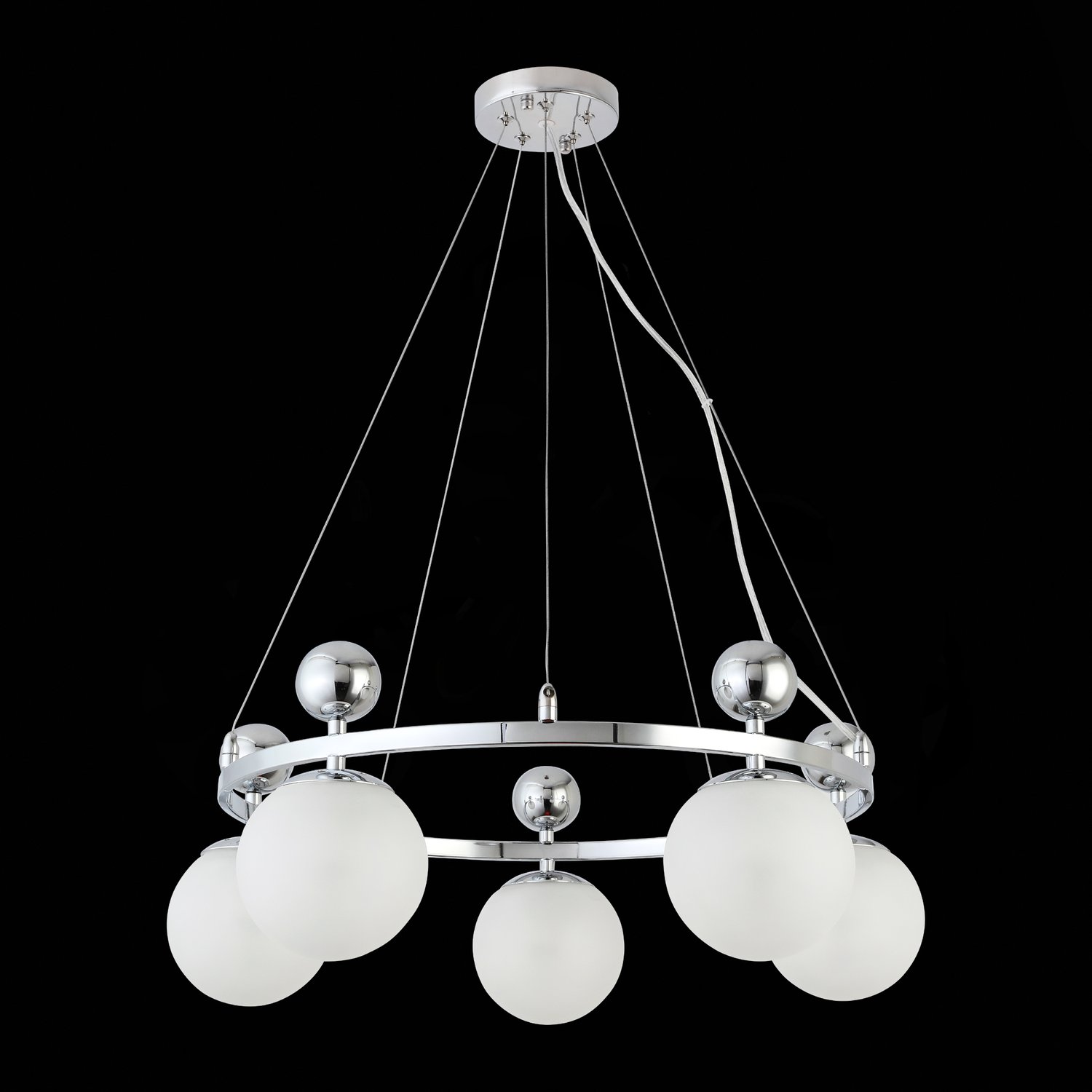 картинка SLE106103-05 Светильник подвесной Хром/Белый E27 5*60W