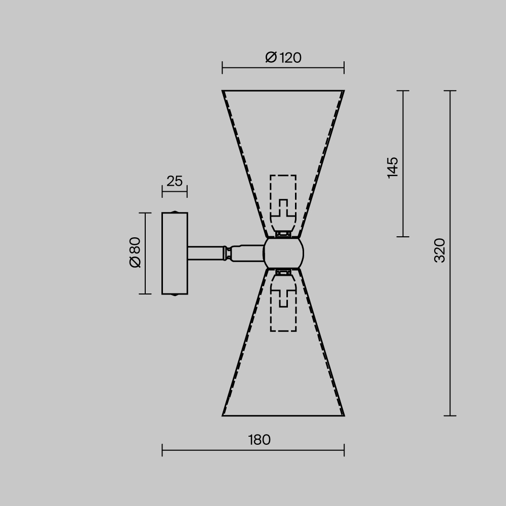 картинка Настенный светильник (бра) Maytoni MOD108WL-02GB