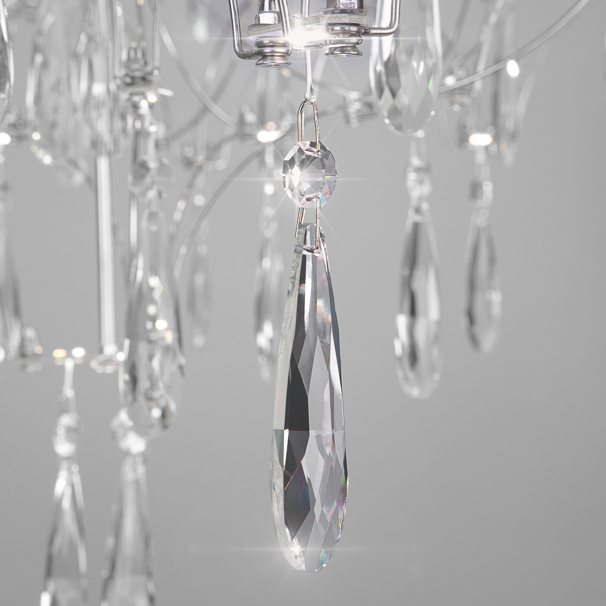 картинка Подвесной светодиодный светильник с фигурным хрусталем 443/1