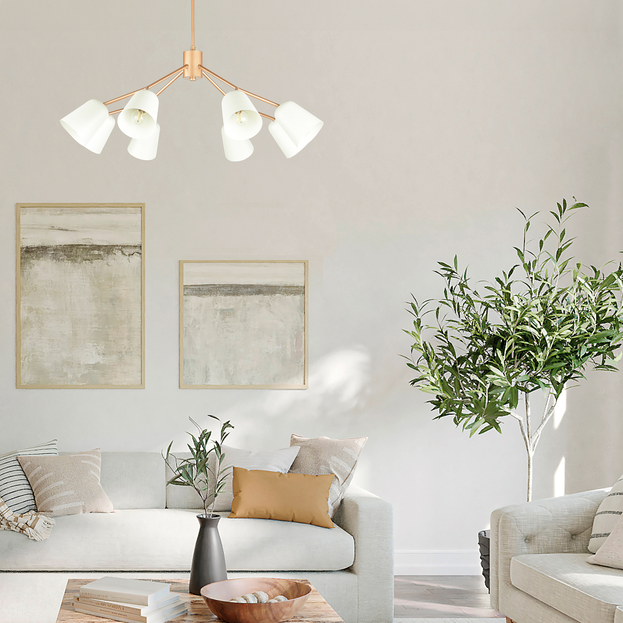 картинка SLE155942-08 Светильник потолочный Черный/Белый E14 8*40W