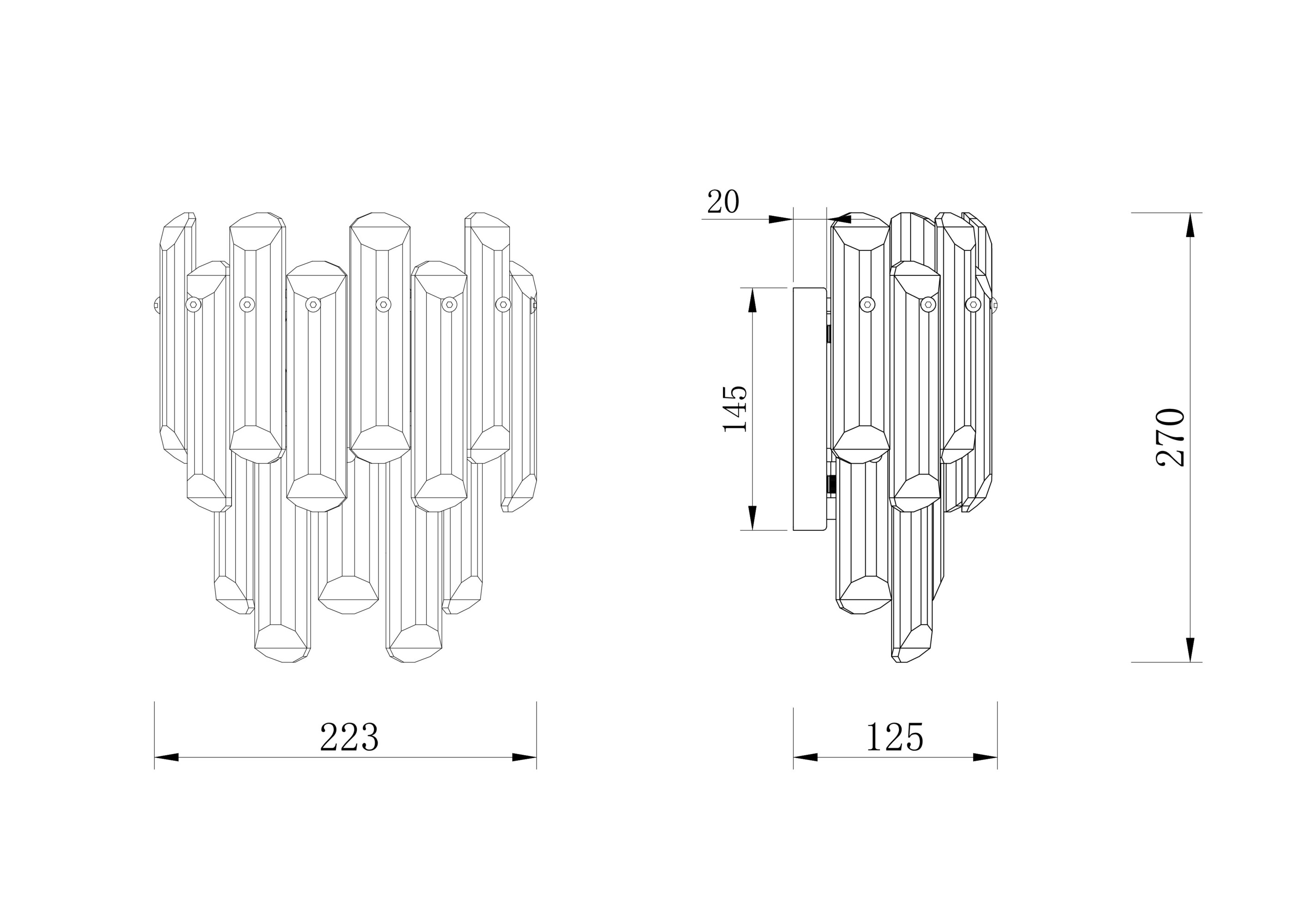 картинка Настенный светильник (бра) Maytoni DIA200WL-02G