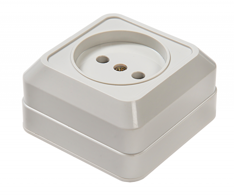 картинка Розетка одинарная BOLLETO белая накладная 7022 IN HOME