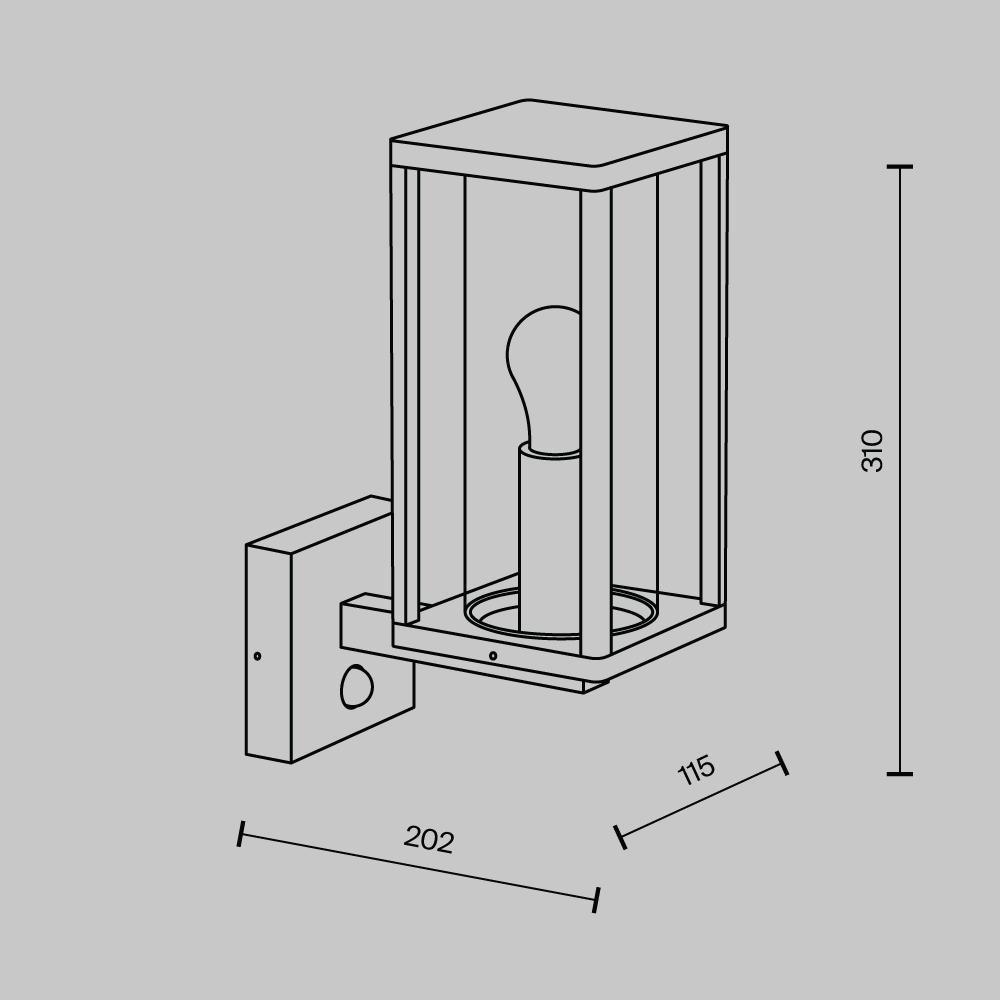 картинка Настенный светильник (бра) Outdoor O452WL-01GFSR