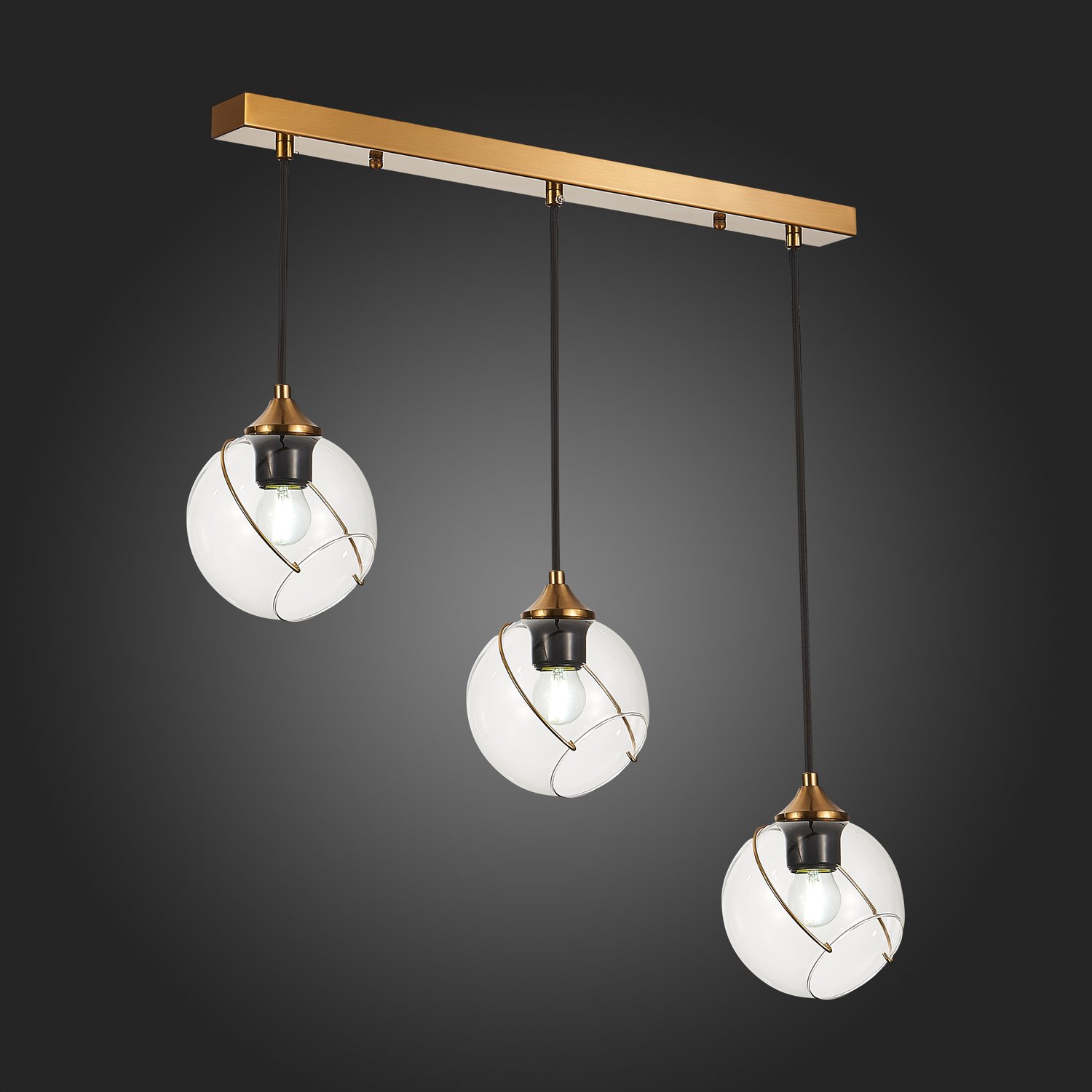 картинка SLE103103-03 Светильник подвесной Золотистый/Прозрачный E27 3*60W