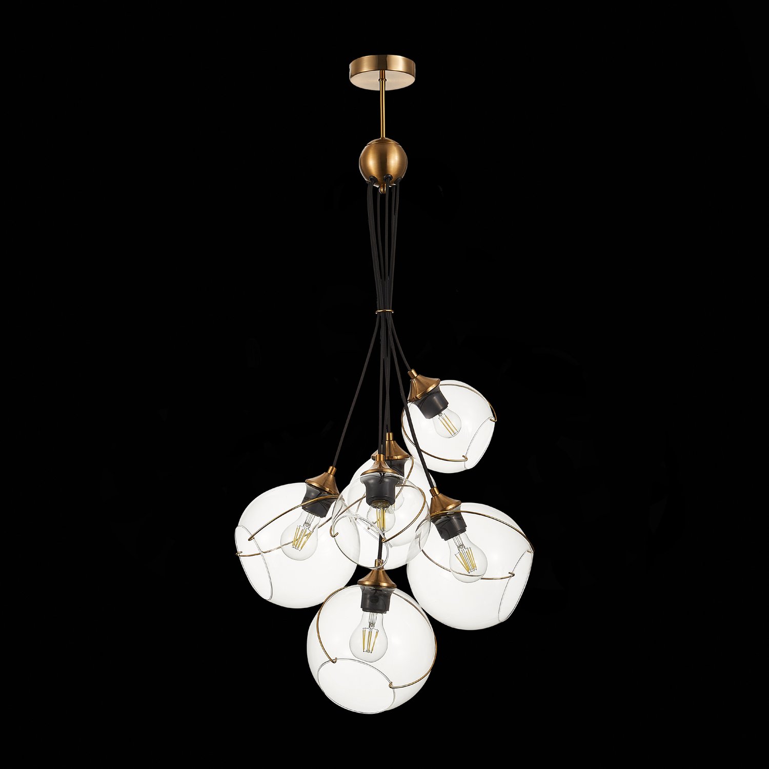 картинка SLE103103-06 Светильник подвесной Золотистый/Прозрачный E27 6*60W