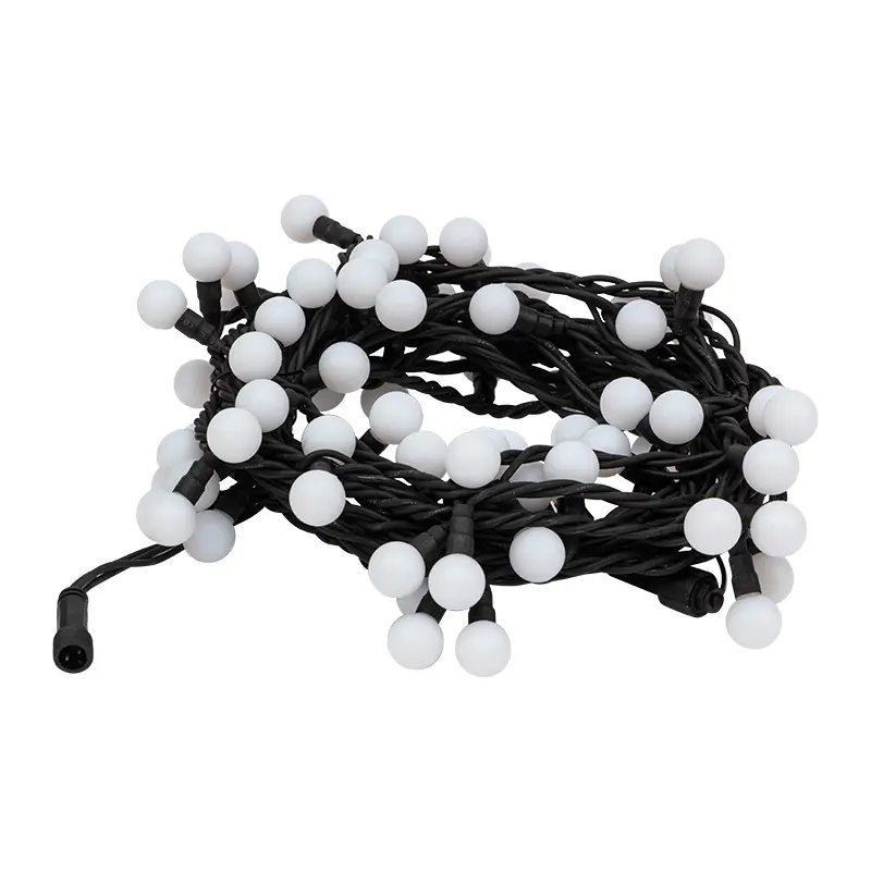 картинка Гирлянда светодиодная Мультишарики Ø23мм 10м 80 LED RGB черный каучук IP 67 быстрая смена цвета 230В нужен блок 315-000 NEON-NIGHT
