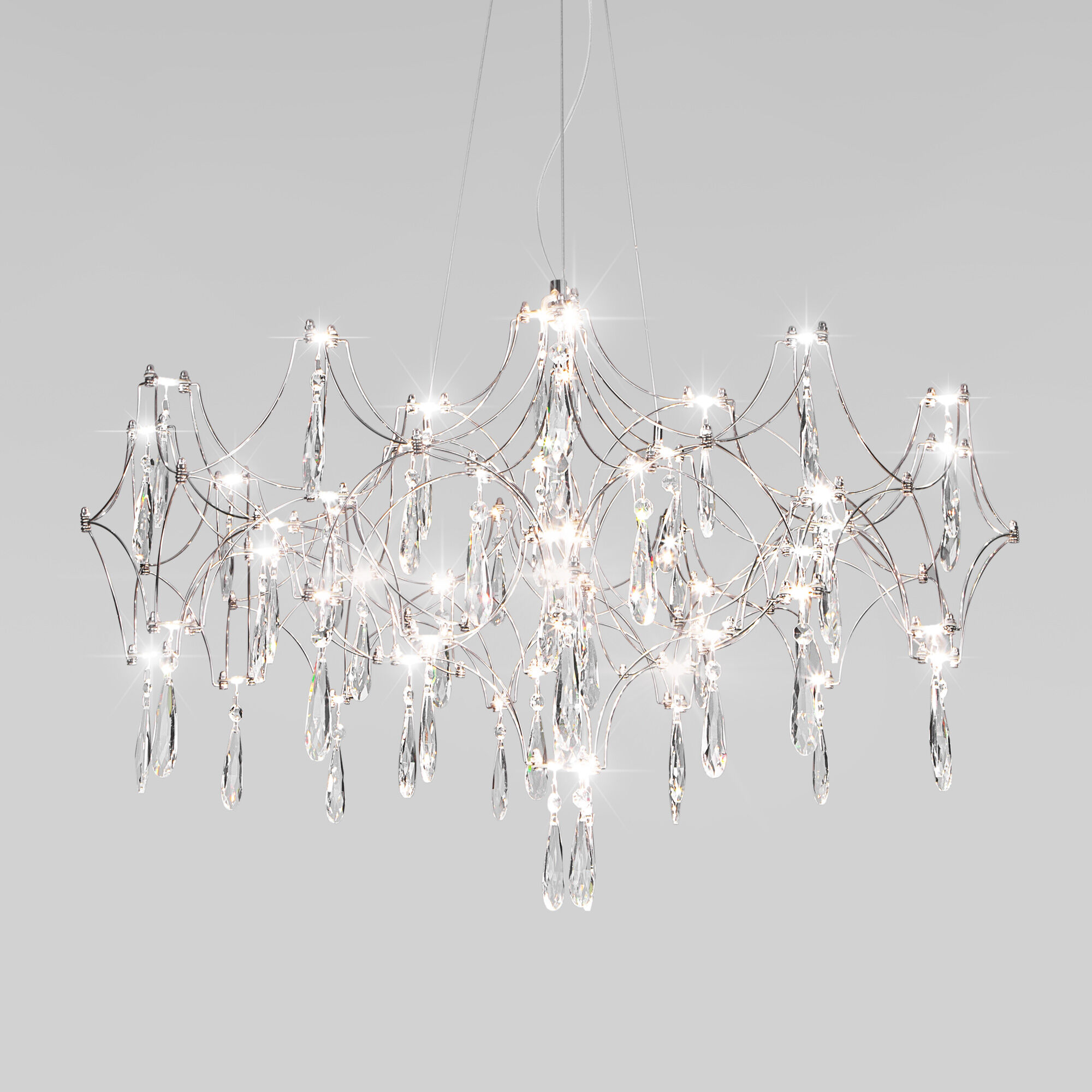 картинка Подвесной светодиодный светильник с фигурным хрусталем 443/1