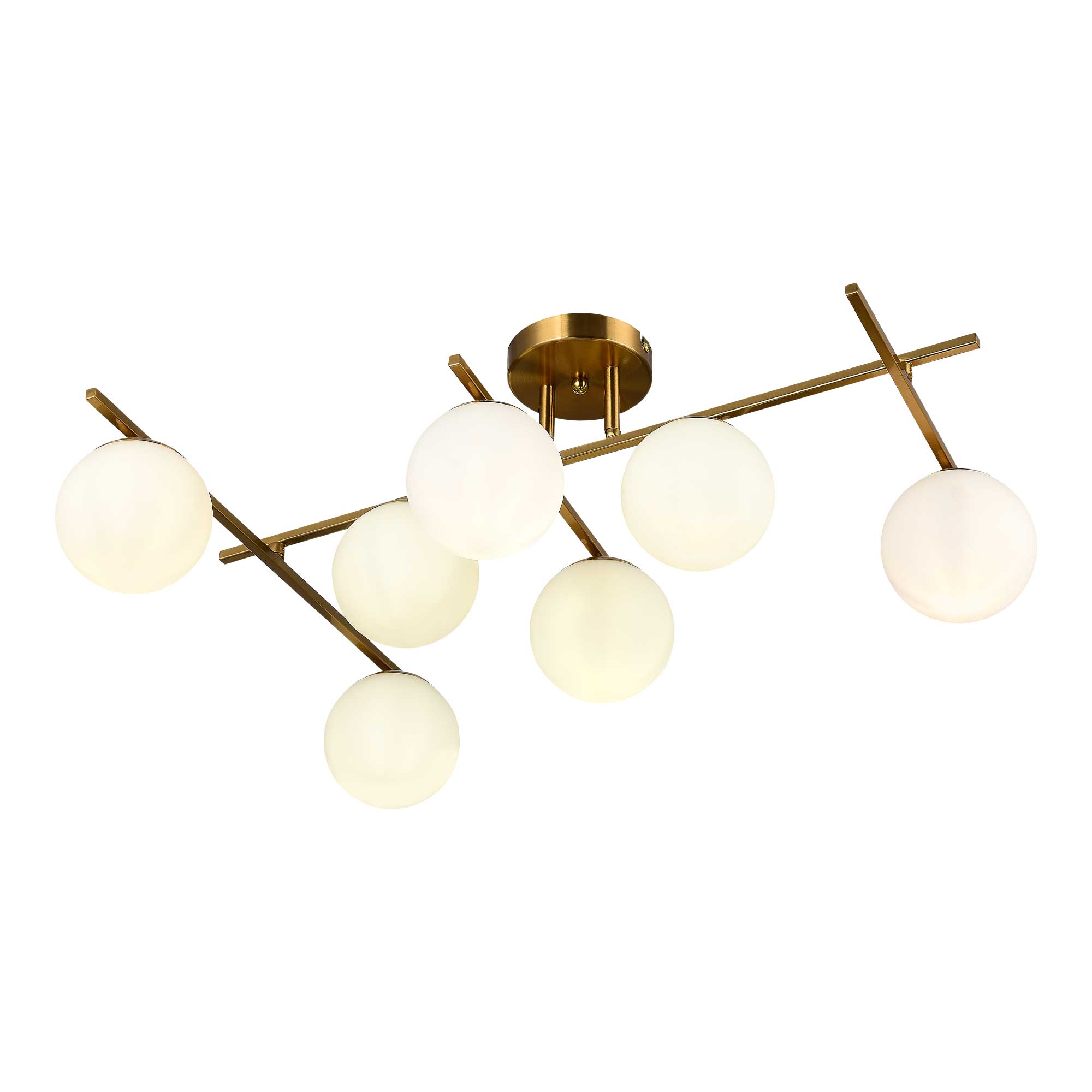 картинка SLE1195-302-07 Светильник потолочный Латунь/Белый E14 7*40W