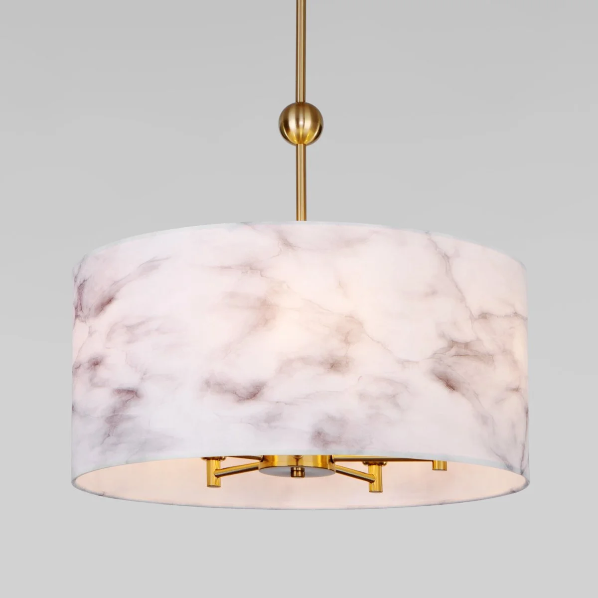 картинка Потолочный светильник с тканевым абажуром 60174/5 латунь