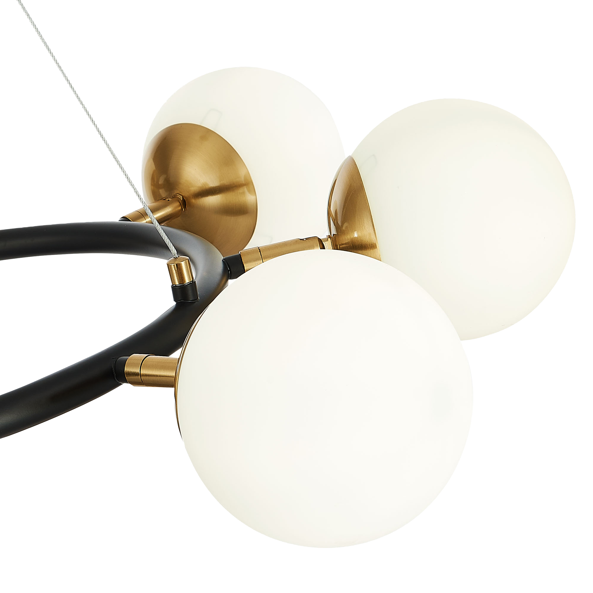 картинка SLE220403-08 Светильник подвесной Черный, Латунь/Белый E27 8*60W