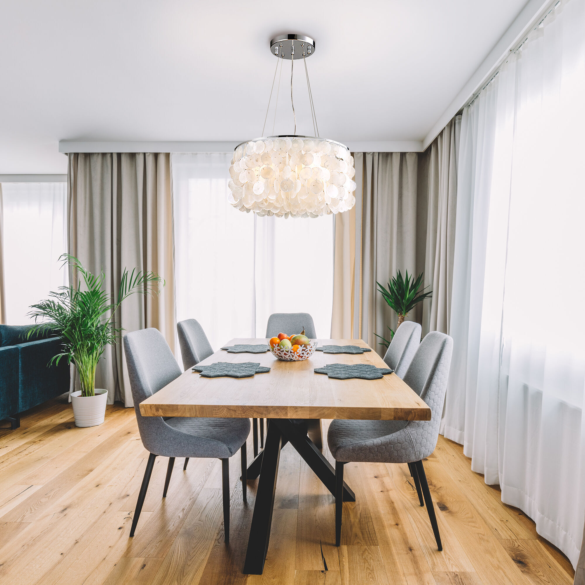 картинка Подвесной светильник с перламутром 60005/4 хром