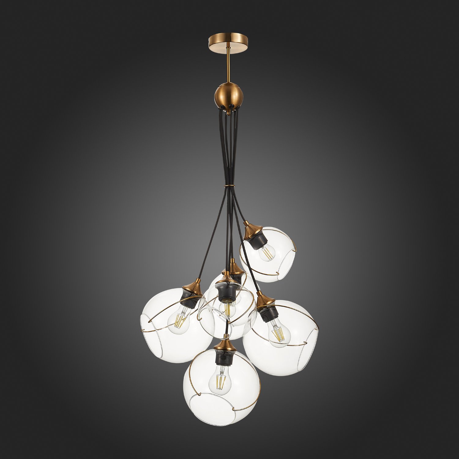 картинка SLE103103-06 Светильник подвесной Золотистый/Прозрачный E27 6*60W