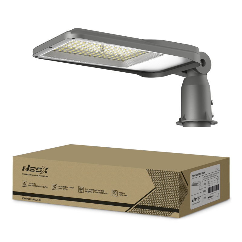 картинка Светильник уличный линзованный светодиодный ДКУ-2UB 70Вт 230В 5000К 8750Лм 125лм/Вт универсальный IP65 NEOX