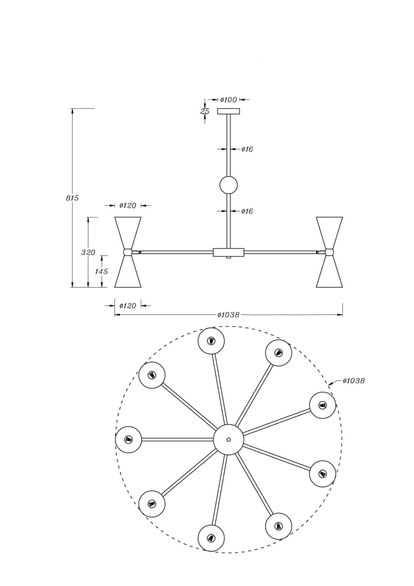 картинка Подвесной светильник Maytoni MOD108PL-18WG