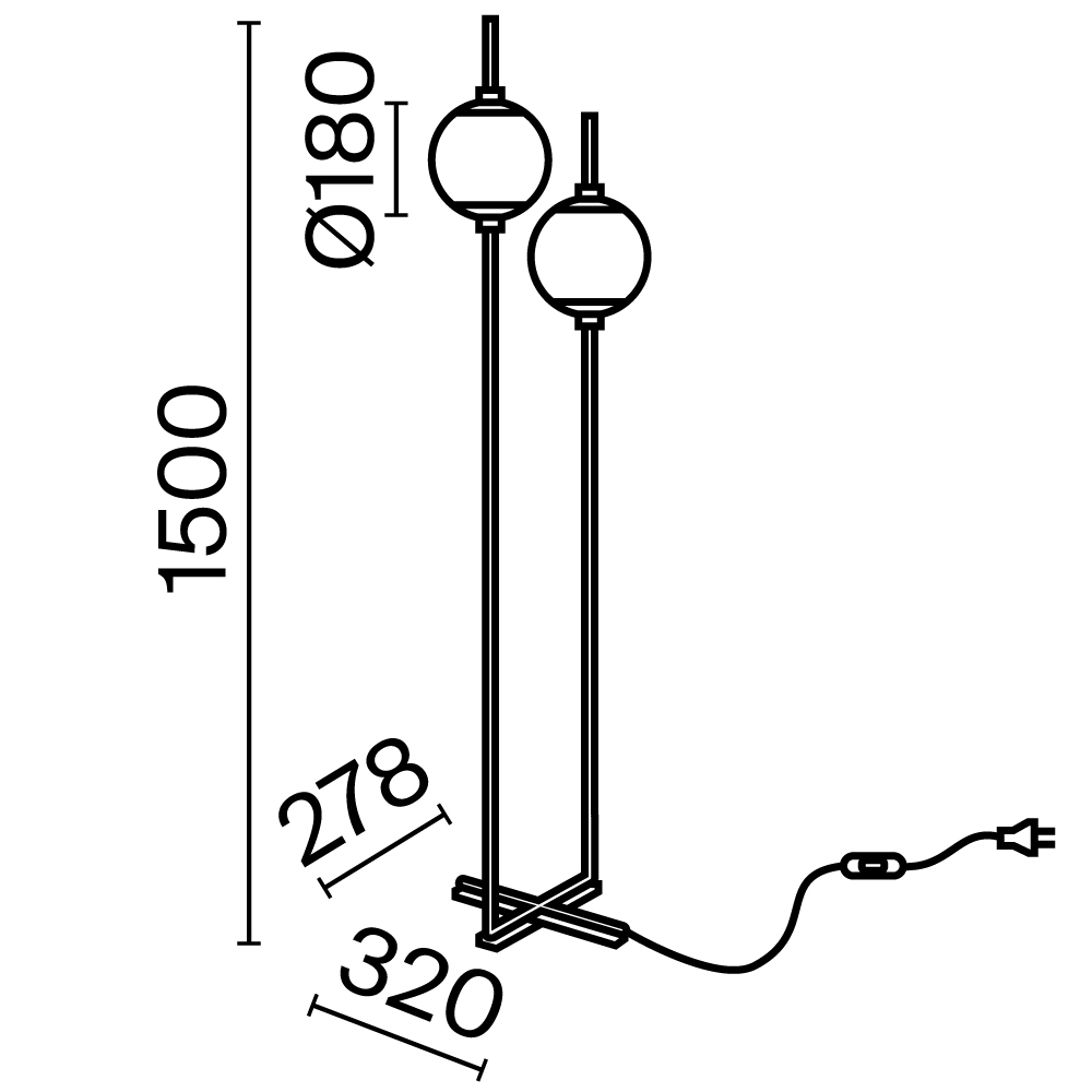 картинка Напольный светильник (торшер) Maytoni Z020FL-L12BK
