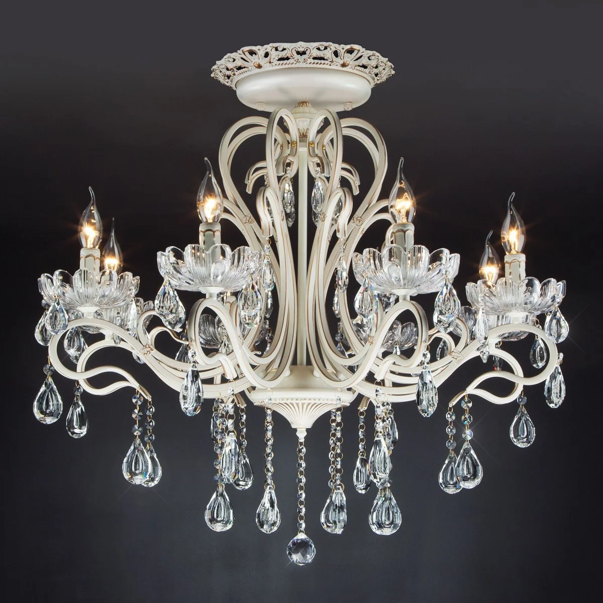 картинка Потолочная люстра с хрусталем 12205/8 белый